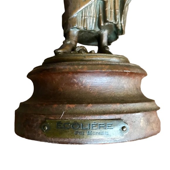 19th Century Romantic Pair of August Moreau Écoliers (students) Sculptures - Picture 10 of 10